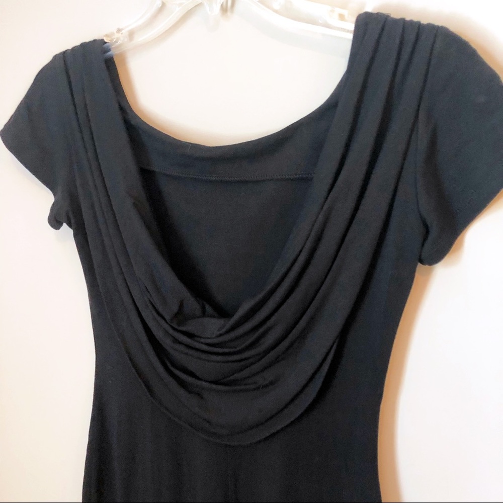 Amanda Upchard Black Body-con Swag Back Dress